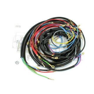 Kabelbaum Kabelsatz mit farbigem Schaltplan für MZ ES250/1 ES250/2 ES 175/1 ES175/2