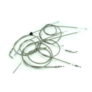 Set 7 Bowdenzüge Seilzüge silbergrau Simson KR50 (ab 86133) Gas Kupplung Schaltung Tupfer Bremsen Bowdenzug Alu Bremsschild