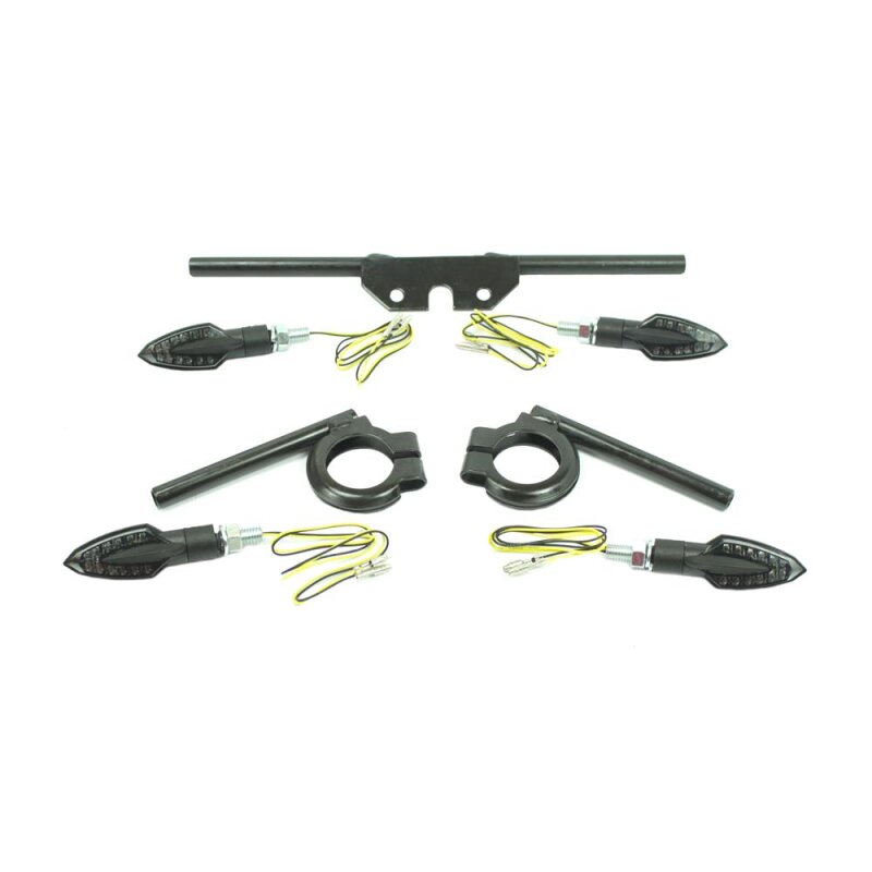 4x Mini Indicator Turn Signal Light Holders For Simson S51 S50 S70 S53 - Carbon Look, E-Test Approved