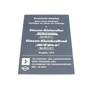 Ersatzteilkatalog Ersatzteilliste Simson KR51 Schwalbe Star SR4-2, SR4-2/1