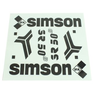 Aufkleber Satz für Simson SR50 schwarz Knieblech Beinblech Rahmen Patch Sticker Klebefolien