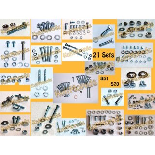 Normteile für Simson S51 S70 S53 283 Schrauben Muttern 21 Schraubensatz DIN verzinkt