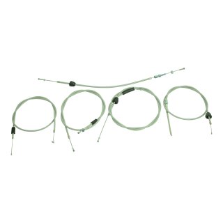 Bowdenzüge grau für Simson Star Sperber Habicht Bowdenzug Gas, Choke, 2x Bremse, Kupplung 1. Version, innenliegender Bremshebel