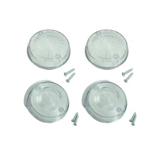 4 Simson Blinker Gläser vorn + hinten Dichtung Schrauben rund klar, weiß mit E-Zeichen 12V S51 S50 SR50  pass f MZ ETZ TS 150 125 250