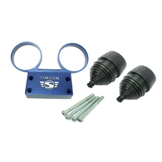 Armaturenträger blau mit Gummis für Tacho DZM Brille Tachometer pas. f. Simson S51 S70 Logo erhaben