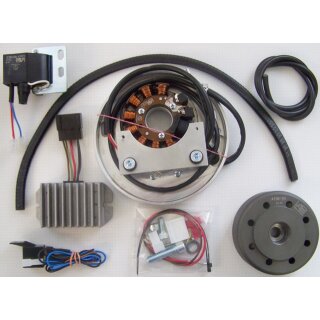 12V Lichtmaschine LiMa voll elektronische Zündung Zündanlage 12V 100W für Zündapp DB/DBK 200/250 (1935-1940)