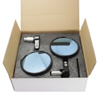 Premium CNC Lenkerendenspiegel für Simson Schwalbe KR51 S51 S50 S70 Sport S53 Aprilia Suzuki Gilera ATU Agility Harley Davidson, Moto Guzzi, Indian CafeRacer Rückspiegel E-Prüfzeichen