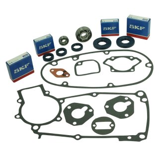 SKF Lagersatz Dichtsatz Motor für Simson KR51/1 S50  Schwalbe Sperber Duo Star Habicht Regeneration Getriebe Dichtungssatz Wellendichtringe braun (Profi Qualität)