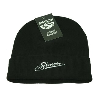 Simson Beanie Mütze schwarz für Fahrer von S50 S51 KR51 Schwalbe Star Sperber Habicht SR1 SR2 Geschenk Wintermütze