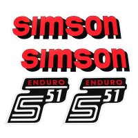 Set Aufkleber für Simson S51 S50 S70 Enduro S51E rot...