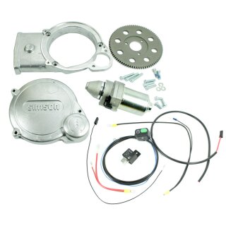 Set Anlasser + Taster + Relais für Simson S51 Vape S70 SR50 SD50 E-Starter Deckel Lichtmaschine Elektrostarter