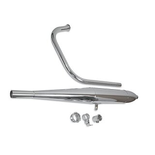Auspuff Set mit Zigarre für Simson AWO 425 Sport S Krümmer Schellen mit Wulst 35mm chrom