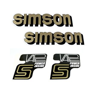 Simson Klebefolie Aufkleber Tank Seitendeckel Vape 3 Elektronik Zündung S51 S50 S70 gold